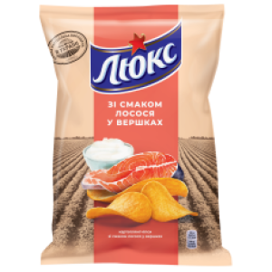 Чипсы Люкс рефленые со вкусом лосося в сливках 125 гр 