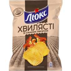 Чипсы Люкс рефленые со вкусом лисичек 125 гр